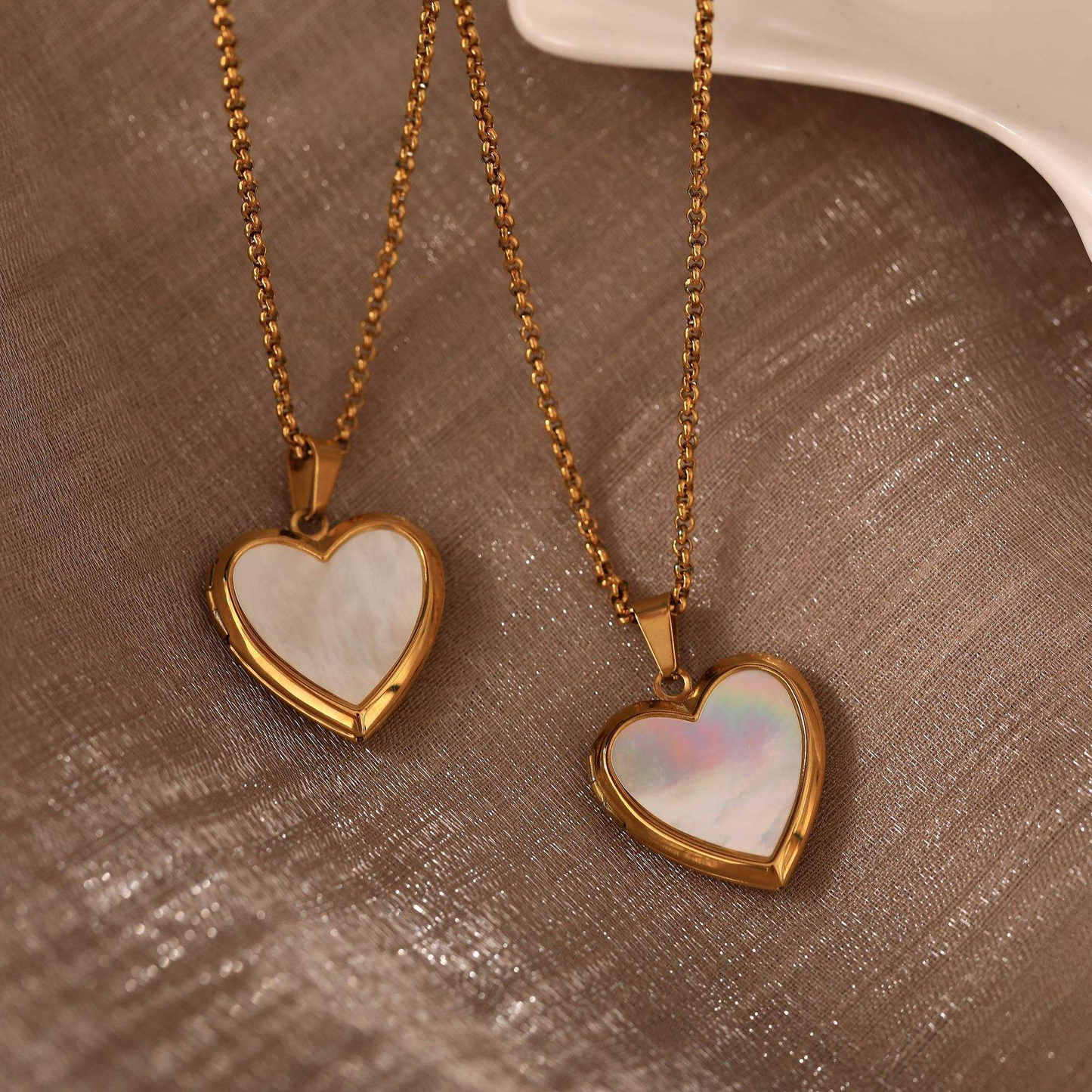 Gold-plated stainless steel pendant necklace for couples