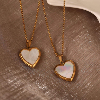 Gold-plated stainless steel pendant necklace for couples