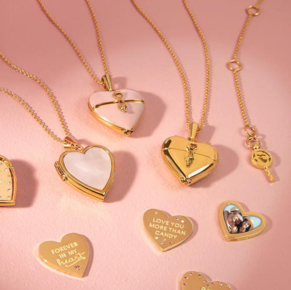 Gold-plated stainless steel pendant necklace for couples