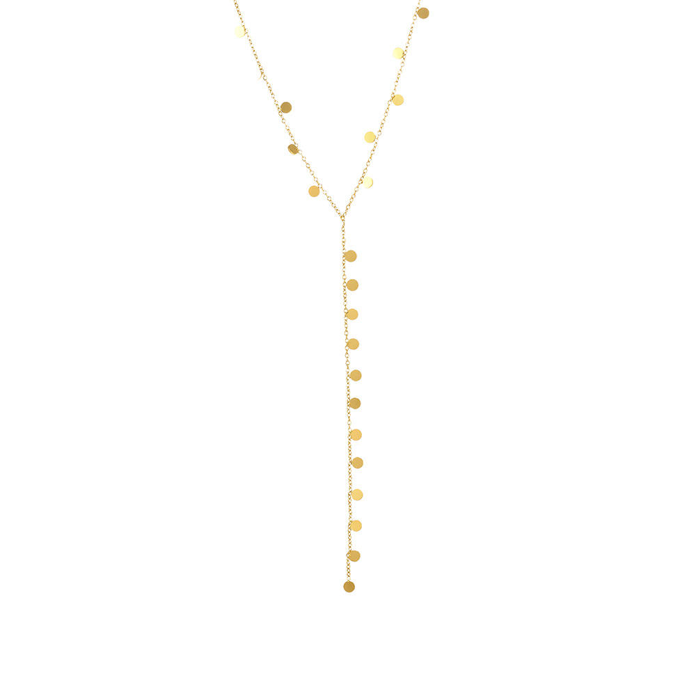 Stylish layered stainless steel Y-chain necklace for women