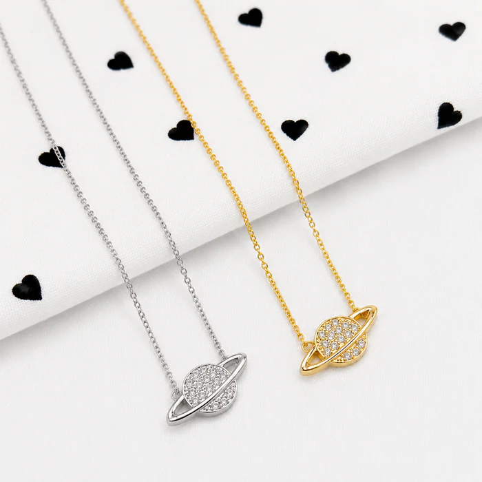 Exquisite Stainless Steel Saturn Necklace