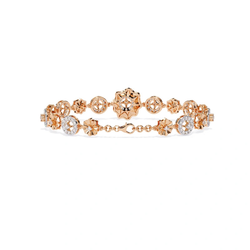 Exquisite 18K Real Gold 1.29-Carat Round Lab-Grown Diamond Women's Wedding Bracelet & Bangle — Luxury Jewelry