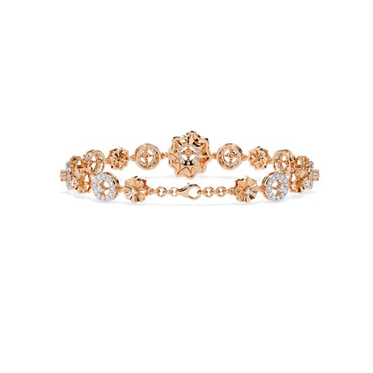 Exquisite 18K Real Gold 1.29-Carat Round Lab-Grown Diamond Women's Wedding Bracelet & Bangle — Luxury Jewelry