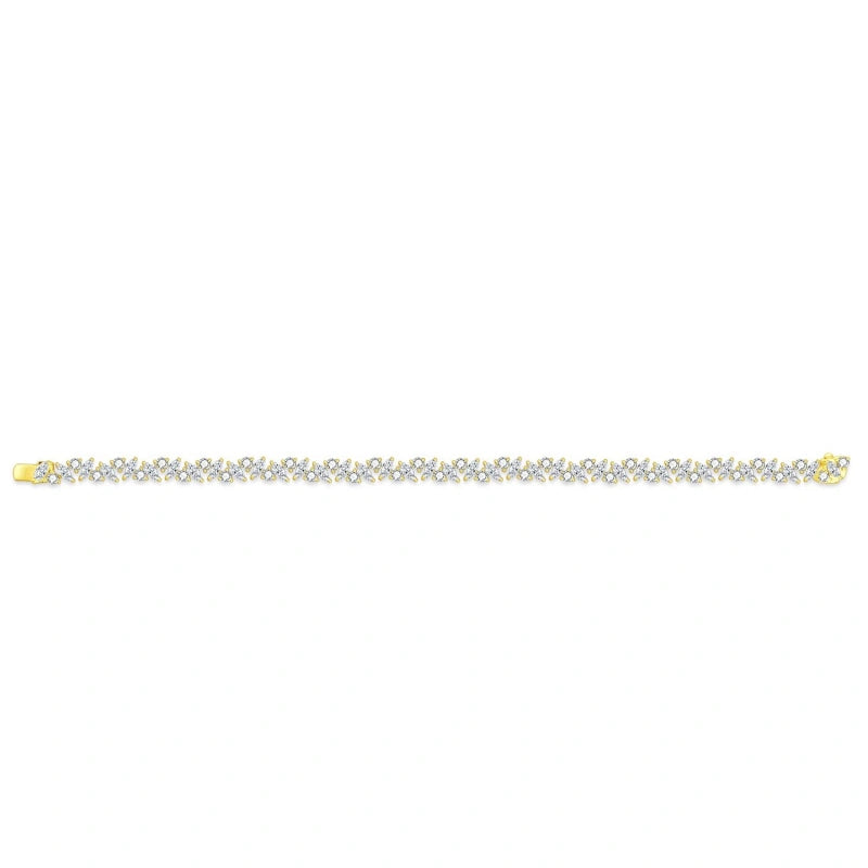 Luxurious & Glamorous Jewelry Gift: 18K Gold Bracelet Set with Lab-Grown Diamonds — A Best-Selling, Stylish Tennis Bracelet and Wedding Bracelet