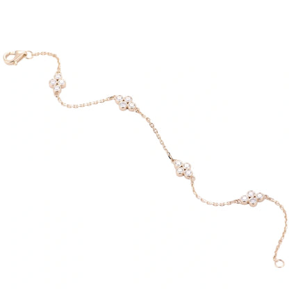 18K Real Gold Round-Cut Lab-Grown Diamond Women's Bracelet