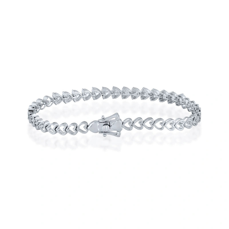 Romantic Heart-Shaped Lab-Grown Diamond Tennis Bracelet — Customizable & Wholesale — The Ultimate Valentine's Day Gift for Her — 3.53 Carats