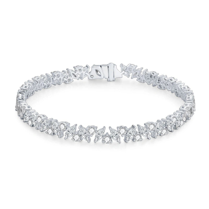 Luxurious & Glamorous Jewelry Gift: 18K Gold Bracelet Set with Lab-Grown Diamonds — A Best-Selling, Stylish Tennis Bracelet and Wedding Bracelet