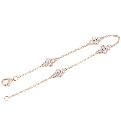18K Real Gold Round-Cut Lab-Grown Diamond Women's Bracelet