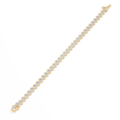 9.43-Carat Round-Cut Lab-Grown Diamond Tennis Bracelet — Bezel-Set Design, 18K Solid Gold, Comfortable Fit, Unisex — Wholesale Jewelry