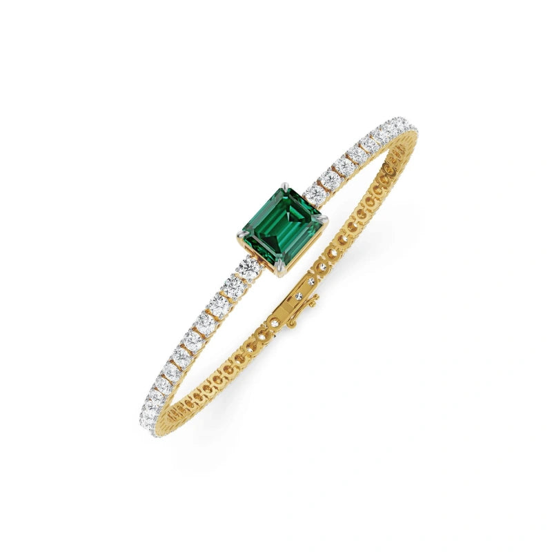 18K Real Gold Lab-Grown Diamond Bracelet — Simple & Exquisite Jewelry Gift for Women (Anniversary, Birthday, Bridal Gift)
