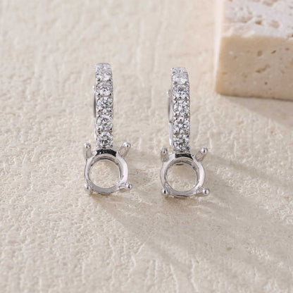18 karat gold natural diamond embedded gem earrings