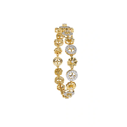 Exquisite 18K Real Gold 1.29-Carat Round Lab-Grown Diamond Women's Wedding Bracelet & Bangle — Luxury Jewelry