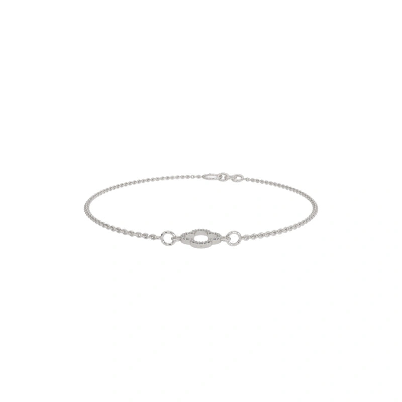 18K Real Gold Cute Link Lab-Grown Diamond Bracelet — A Gift for Her | Cute Link Bracelet | Suitable for Children and Women