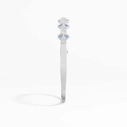 Most Sought-After Luxury 3.04-Carat Lab-Grown Blue & White Pear-Shaped Diamond 18K Solid Gold Bracelet — A Best-Seller