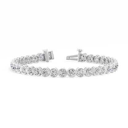 9.43-Carat Round-Cut Lab-Grown Diamond Tennis Bracelet — Bezel-Set Design, 18K Solid Gold, Comfortable Fit, Unisex — Wholesale Jewelry