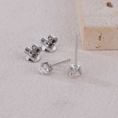 18k gold top quality three claws IGI certified natural diamond stud earrings